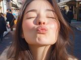 【キス顔】　26年02月10日　秋田県　秋田市　キス顔　　#キス顔　#チューして　#AIart　　　